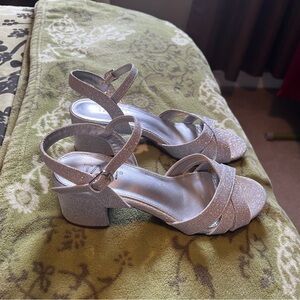 Women's Silver Glitter Heels